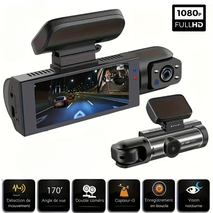 SécuDash™ Vision – Dashcam voiture double caméra Full HD